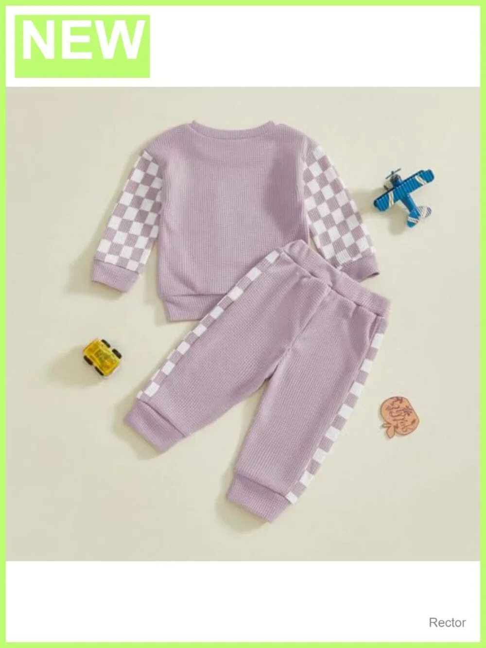 Toddler Baby Girl Checkerboard Patchwork Sweatshirt Pants Set